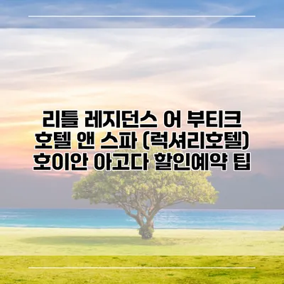 리틀 레지던스 어 부티크 호텔 앤 스파 (럭셔리호텔) 호이안 아고다 할인예약 팁