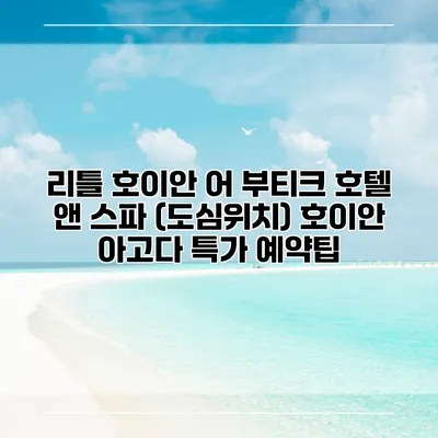 리틀 호이안 어 부티크 호텔 앤 스파 (도심위치) 호이안 아고다 특가 예약팁