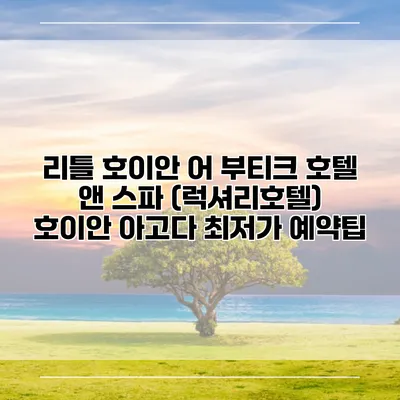 리틀 호이안 어 부티크 호텔 앤 스파 (럭셔리호텔) 호이안 아고다 최저가 예약팁