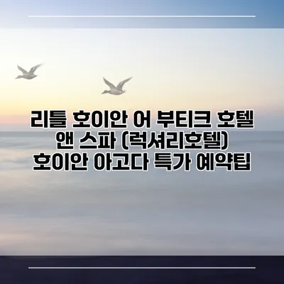리틀 호이안 어 부티크 호텔 앤 스파 (럭셔리호텔) 호이안 아고다 특가 예약팁