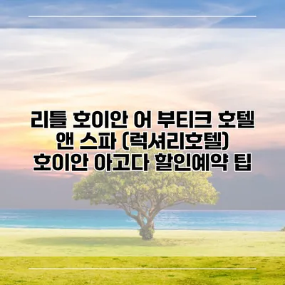리틀 호이안 어 부티크 호텔 앤 스파 (럭셔리호텔) 호이안 아고다 할인예약 팁