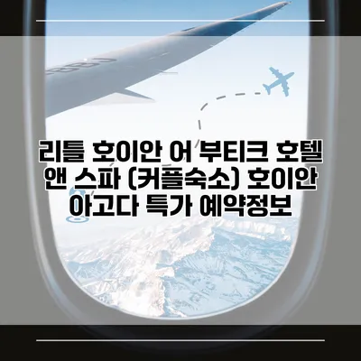 리틀 호이안 어 부티크 호텔 앤 스파 (커플숙소) 호이안 아고다 특가 예약정보
