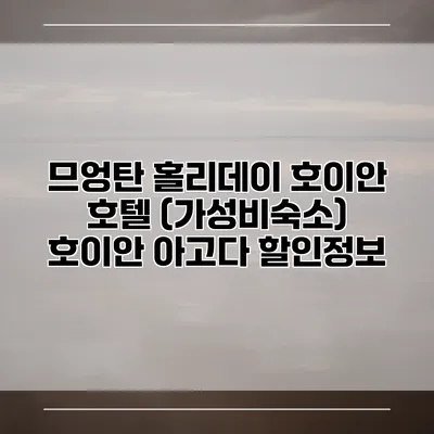 므엉탄 홀리데이 호이안 호텔 (가성비숙소) 호이안 아고다 할인정보