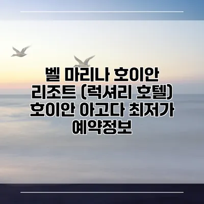 벨 마리나 호이안 리조트 (럭셔리 호텔) 호이안 아고다 최저가 예약정보