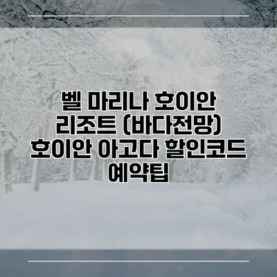 벨 마리나 호이안 리조트 (바다전망) 호이안 아고다 할인코드 예약팁