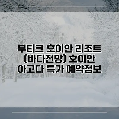부티크 호이안 리조트 (바다전망) 호이안 아고다 특가 예약정보