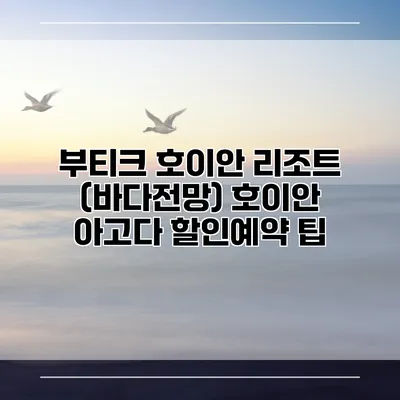 부티크 호이안 리조트 (바다전망) 호이안 아고다 할인예약 팁