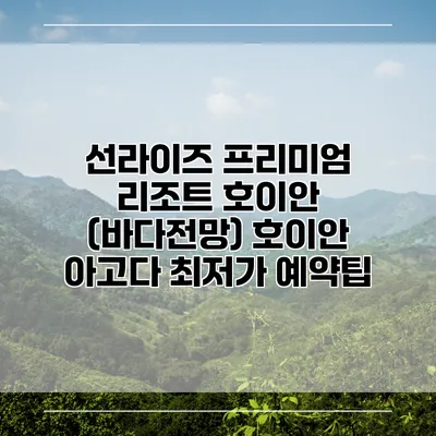 선라이즈 프리미엄 리조트 호이안 (바다전망) 호이안 아고다 최저가 예약팁