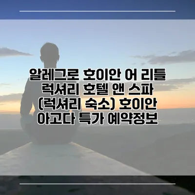 알레그로 호이안 어 리틀 럭셔리 호텔 앤 스파 (럭셔리 숙소) 호이안 아고다 특가 예약정보
