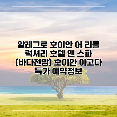 알레그로 호이안 어 리틀 럭셔리 호텔 앤 스파 (바다전망) 호이안 아고다 특가 예약정보