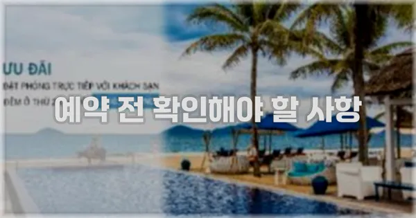 예약 전 확인해야 할 사항