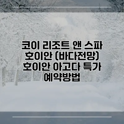코이 리조트 앤 스파 호이안 (바다전망) 호이안 아고다 특가 예약방법