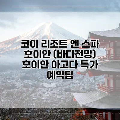 코이 리조트 앤 스파 호이안 (바다전망) 호이안 아고다 특가 예약팁