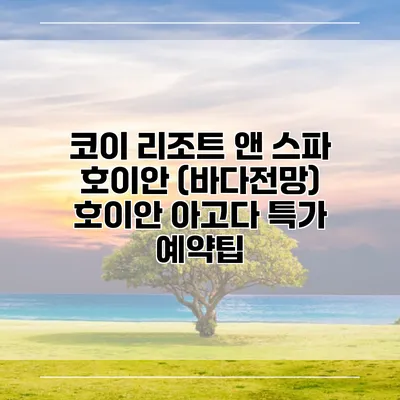코이 리조트 앤 스파 호이안 (바다전망) 호이안 아고다 특가 예약팁