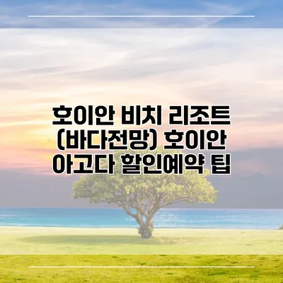 호이안 비치 리조트 (바다전망) 호이안 아고다 할인예약 팁