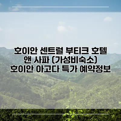 호이안 센트럴 부티크 호텔 앤 사파 (가성비숙소) 호이안 아고다 특가 예약정보