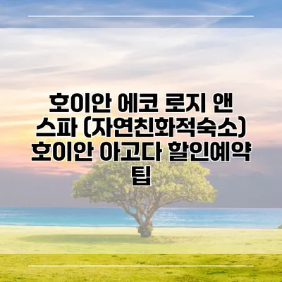 호이안 에코 로지 앤 스파 (자연친화적숙소) 호이안 아고다 할인예약 팁