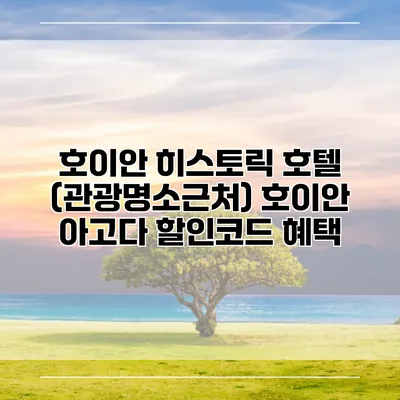 호이안 히스토릭 호텔 (관광명소근처) 호이안 아고다 할인코드 혜택
